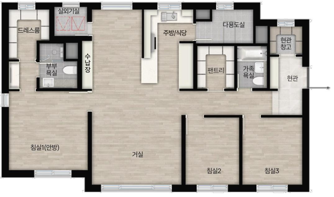 84㎡D 평면도(확장형)